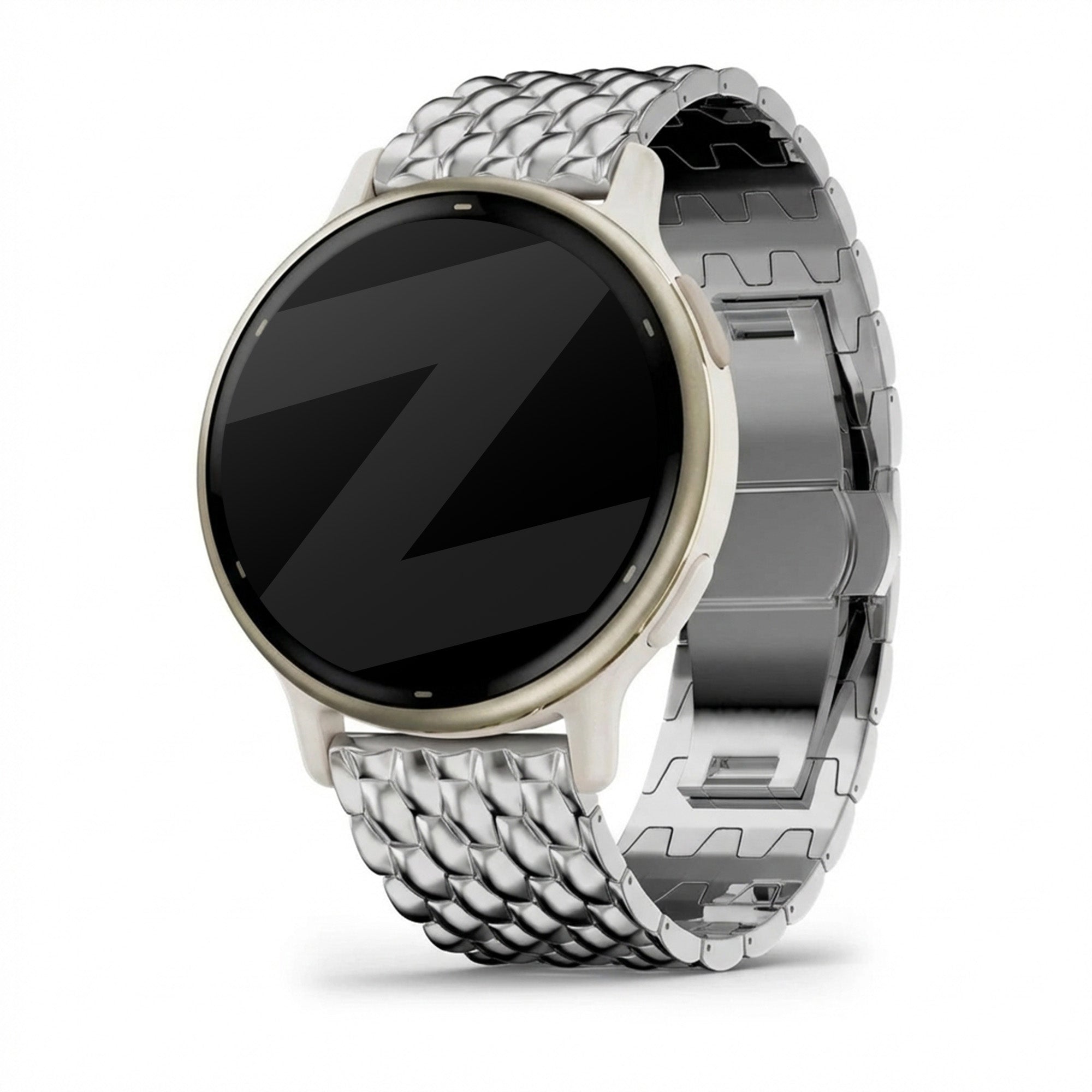 Bandz Bracelet acier 'Dragon' Garmin Vivoactive 5 (argent)