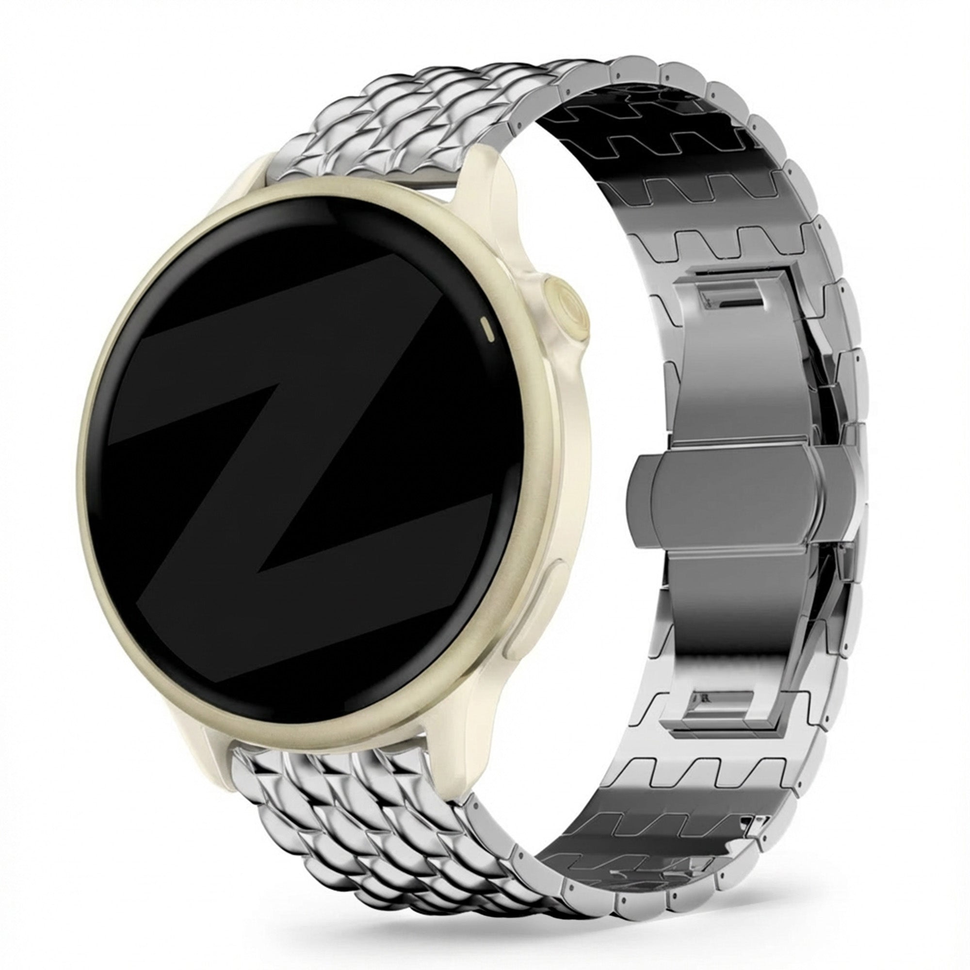Bandz Bracelet acier 'Dragon' Garmin Vivoactive 6 (argent)