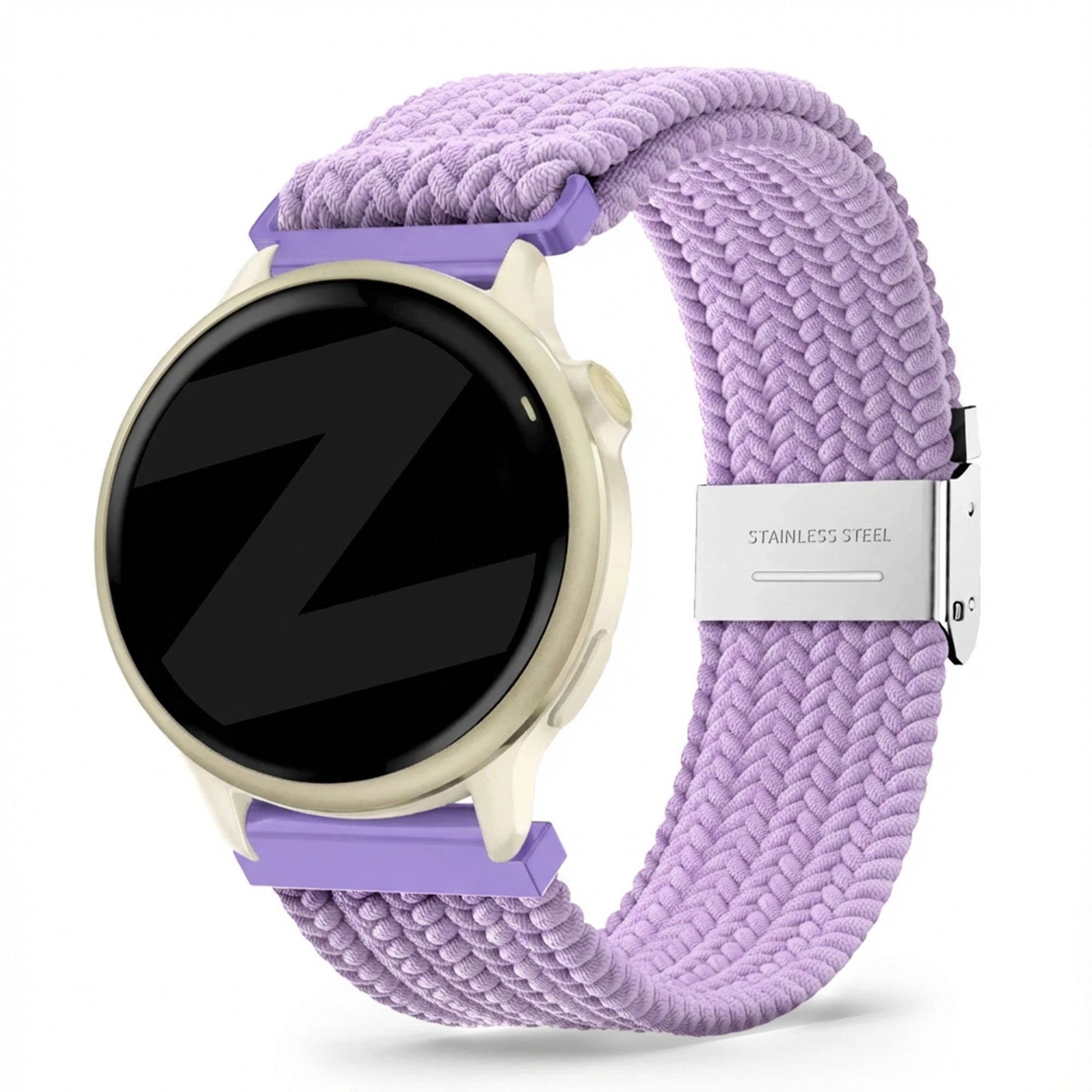 Bandz Bracelet nylon tressé Garmin Vivoactive 6 (violet clair)