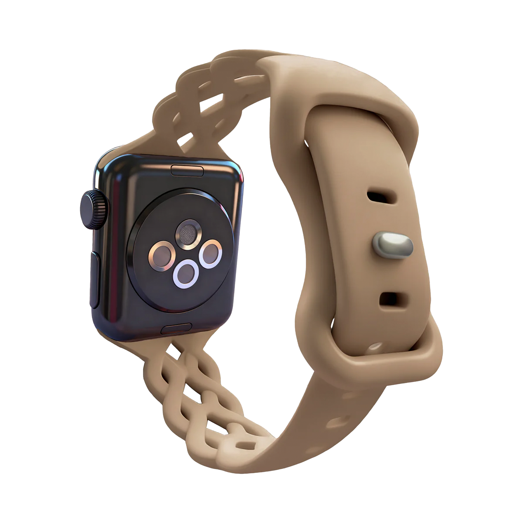 Bandz Apple Watch Silicone Strap 'Braided' (Milk Tea)