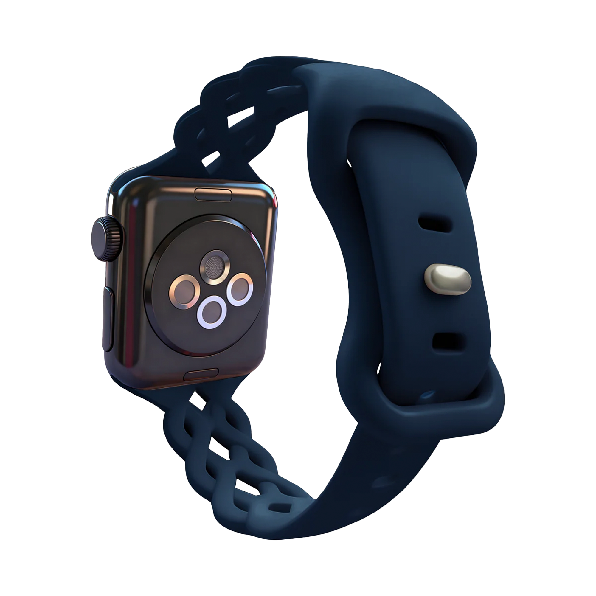 Bandz Apple Watch Silicone Strap 'Braided' (Dark Blue)