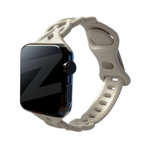 Bandz Apple Watch Silicone Strap 'Braided' (Light Beige)