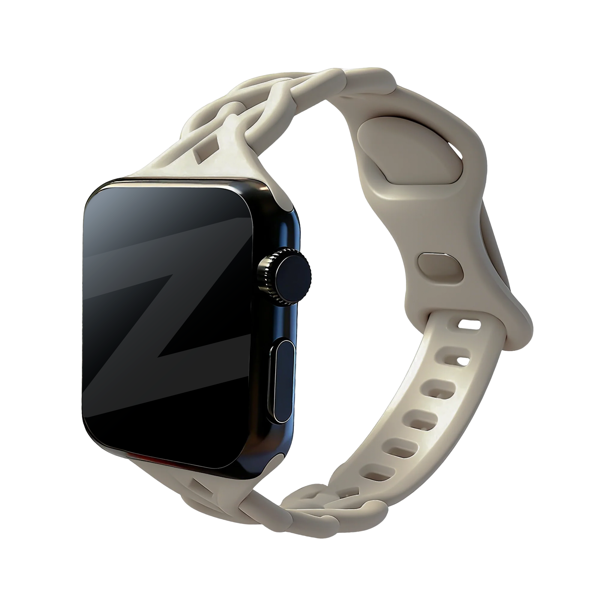 Bandz Bracelet silicone tissé Apple Watch (beige clair)