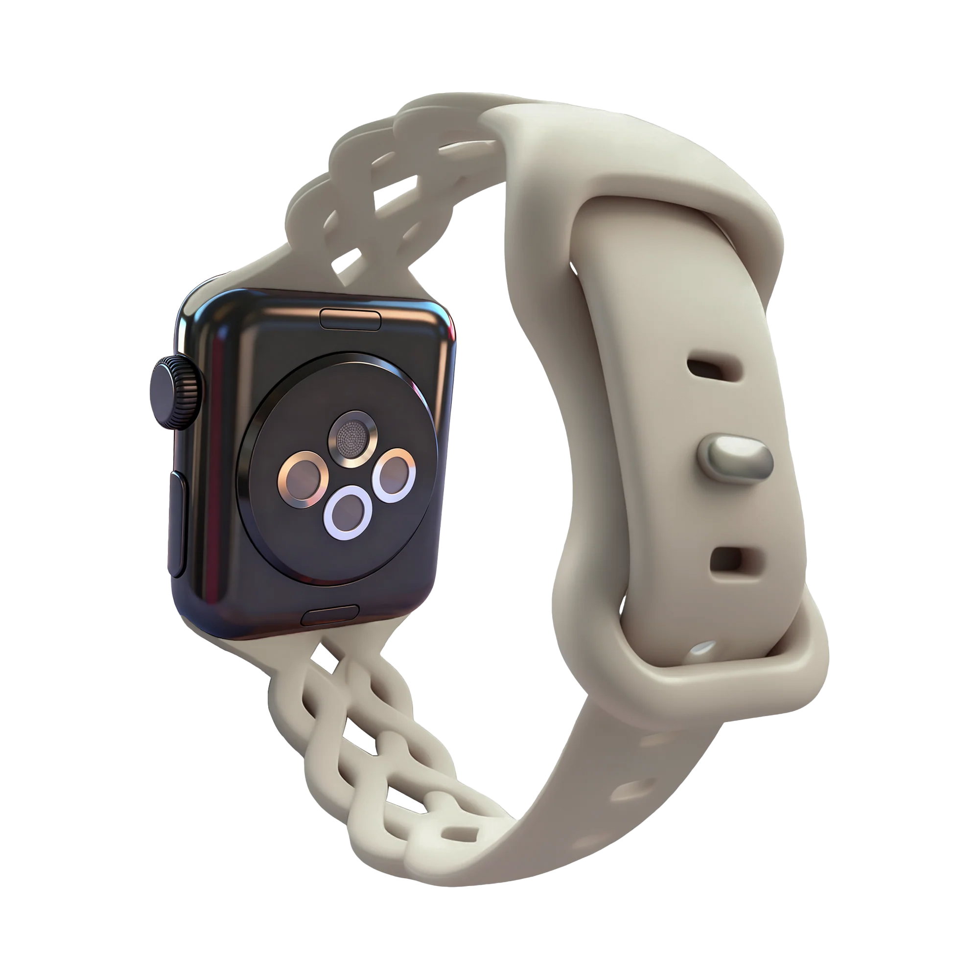 Bandz Bracelet silicone tissé Apple Watch (beige clair)