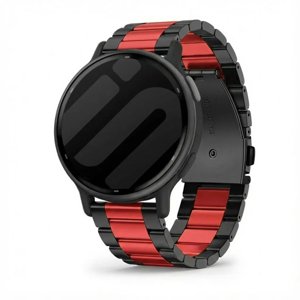 Bracelet acier Garmin Vivoactive 5 (noir/rouge)