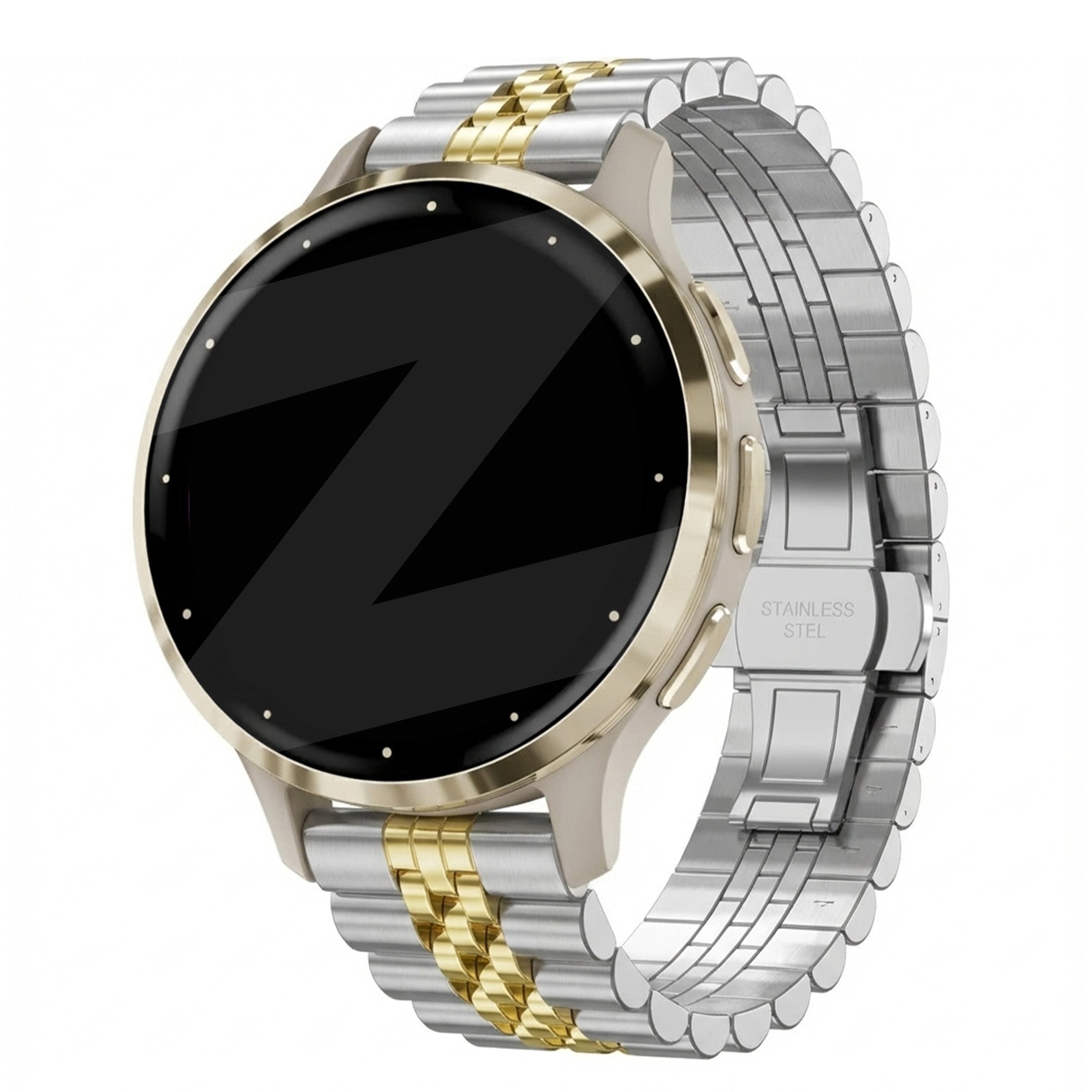 Bandz Bracelet acier 'Jubilee' Garmin Venu 3s (argent/or)