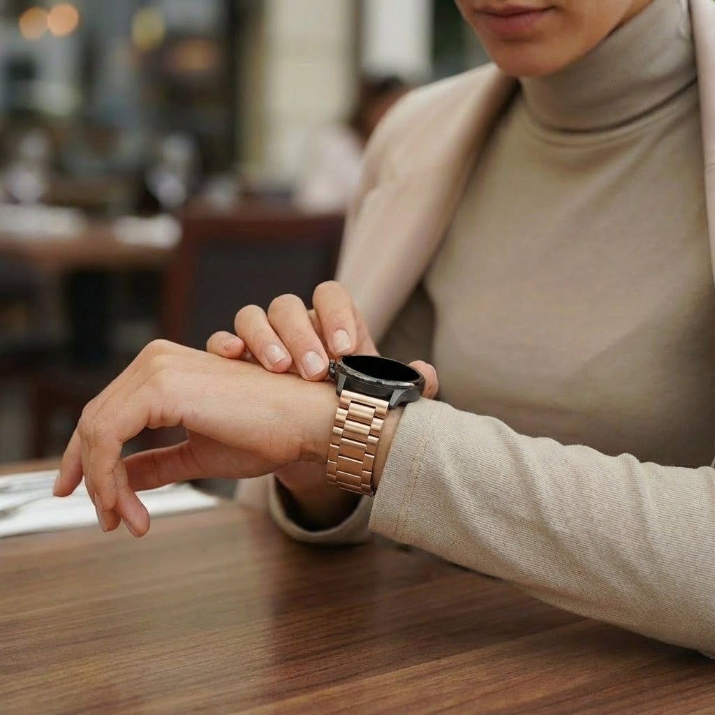 Bandz Bracelet acier 'Classic' Garmin Bounce 2 (or rose)