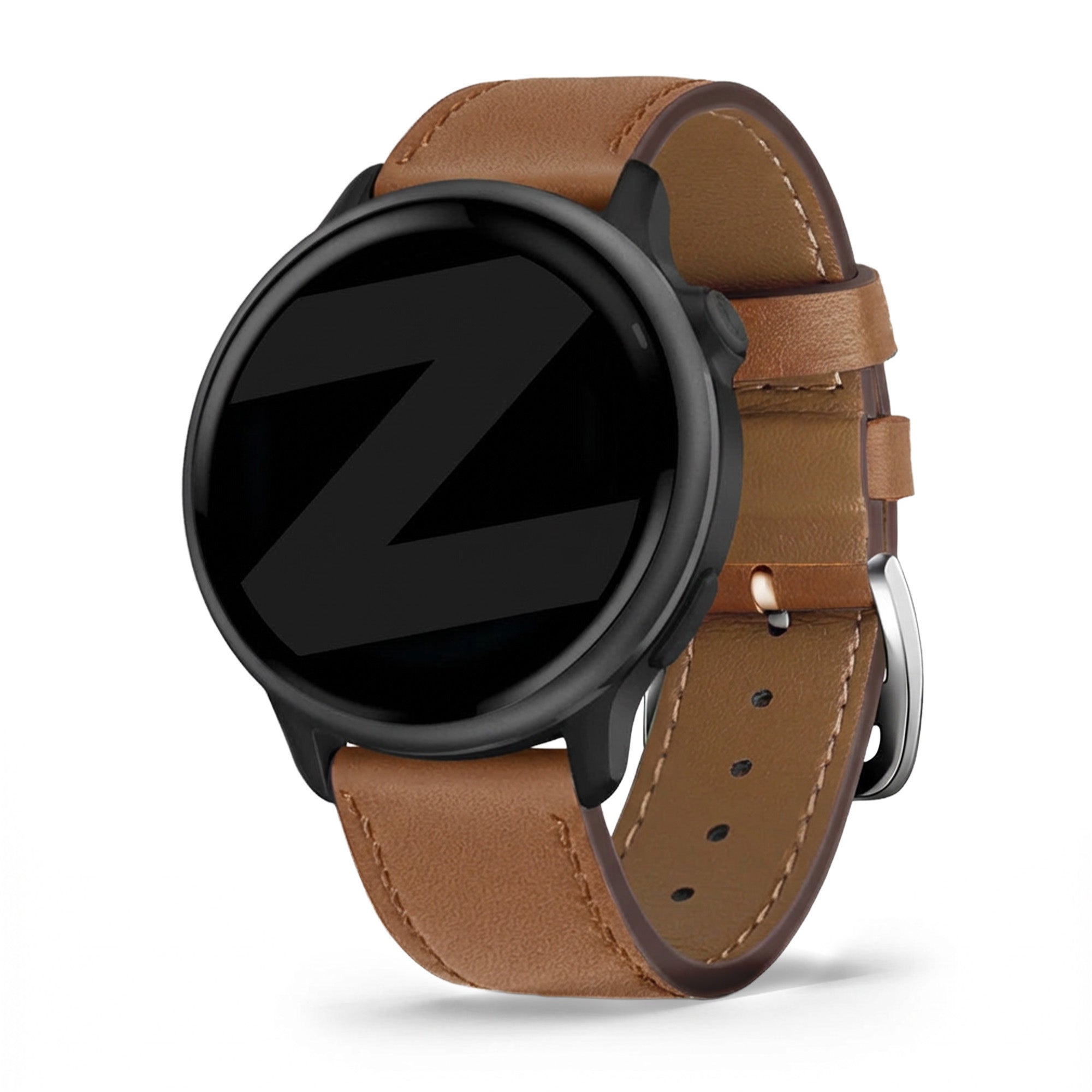 Bandz Bracelet cuir 'Deluxe' Garmin Vivoactive 6 (marron)