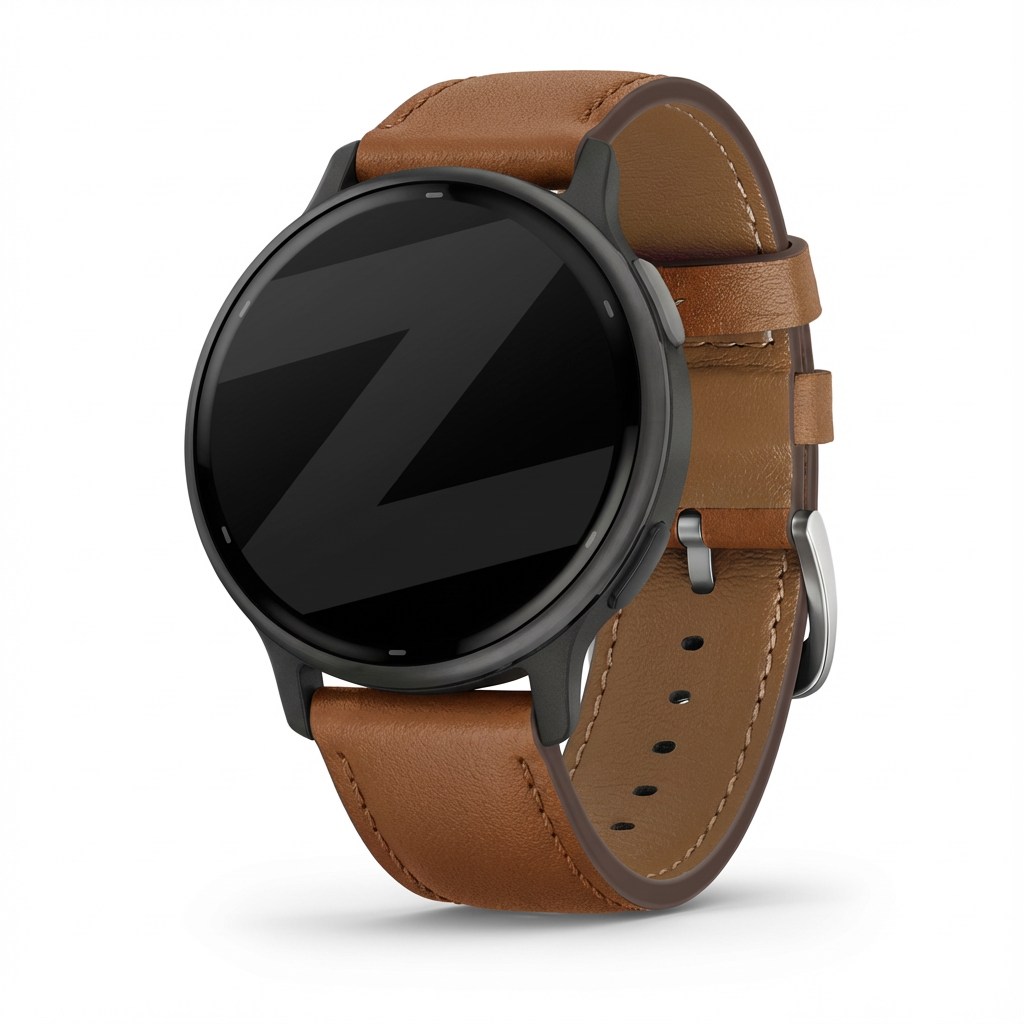 Bandz Bracelet cuir 'Deluxe' Garmin Vivoactive 5 (marron)