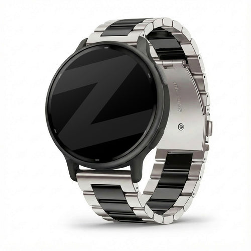 Bandz Garmin Vivoactive 5 Steel Strap 'Classic' (Silver/Black)