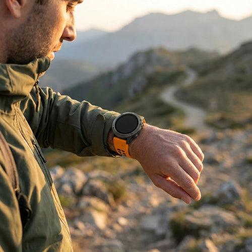 Bandz Bracelet sport avec boucle Garmin Descent G2 (orange/noir)