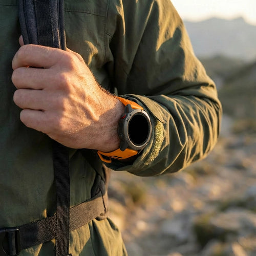 Bandz Bracelet sport avec boucle Garmin Descent G2 (orange/noir)