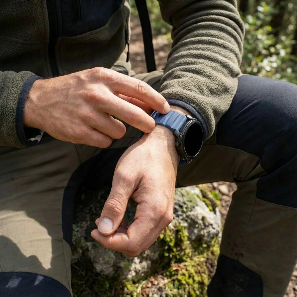 Bracelet silicone 'Trail' Garmin Quatix 8 Pro - 47mm (bleu foncé)