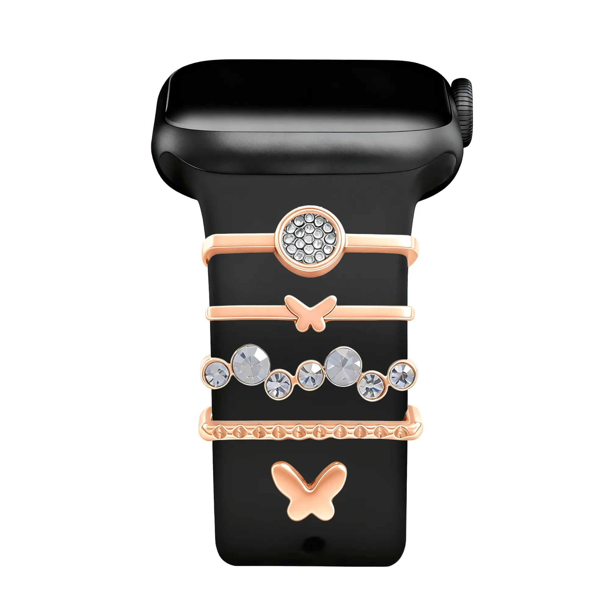 Bracelet smartwatch avec charms - Papillon (or rose)