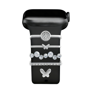 Bracelet smartwatch avec charms - Papillon (argent)