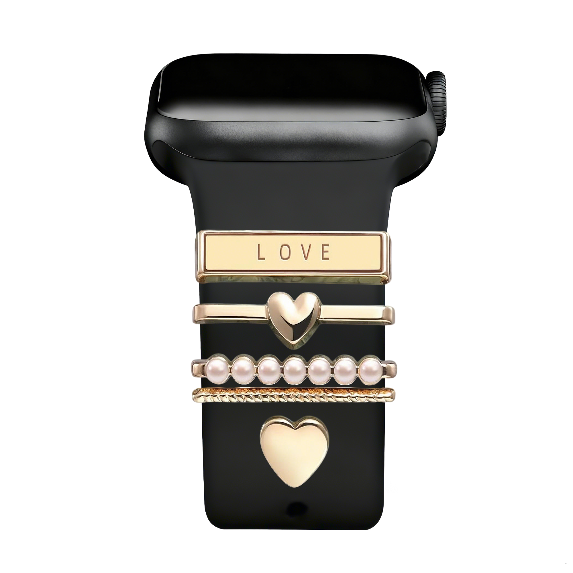 Bracelet smartwatch avec charms - Coeurs (or)