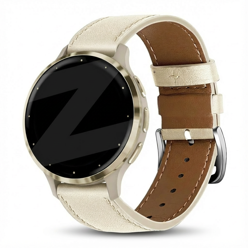 Bandz Bracelet cuir 'Deluxe' Garmin Venu 3s (beige)