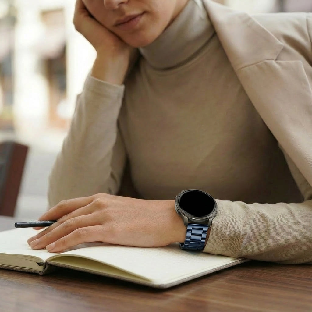 Bandz Bracelet acier 'Classic' Garmin Vivomove 3 (bleu)