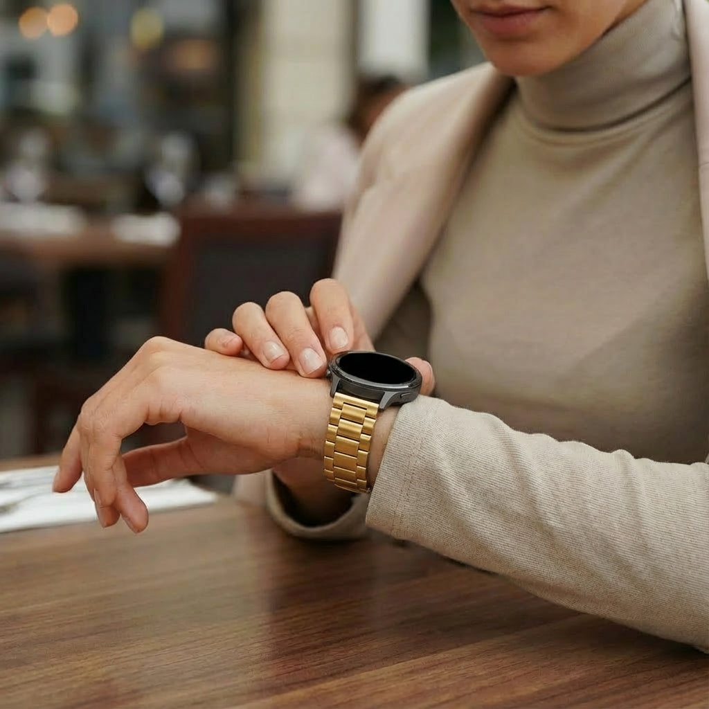 Bandz Bracelet acier 'Classic' Garmin Vivomove Trend (or)