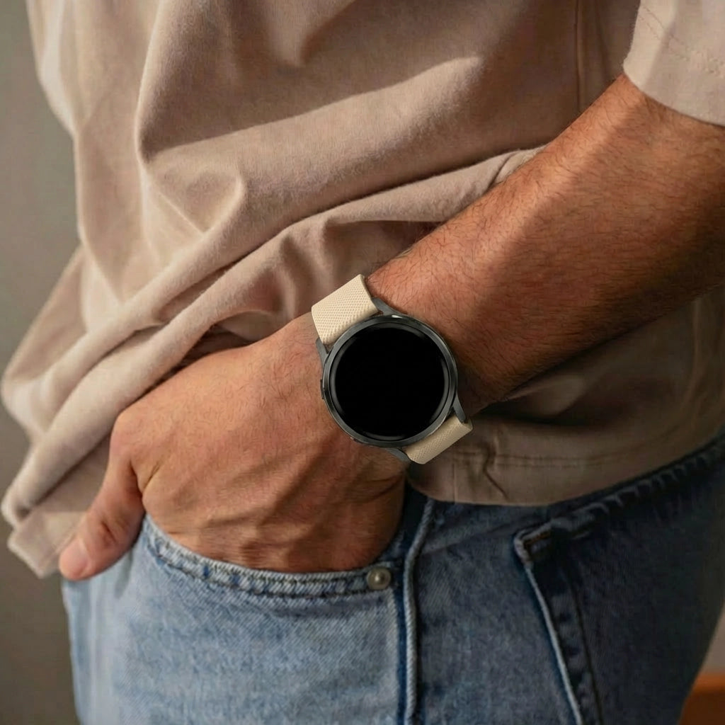 Bandz Bracelet silicone 'Premium' Garmin Vivoactive 6 (beige)