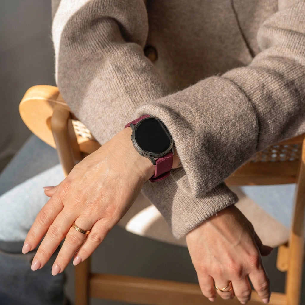 Bandz Garmin Approach S42 Silicone Strap 'Premium' (Wine Red)