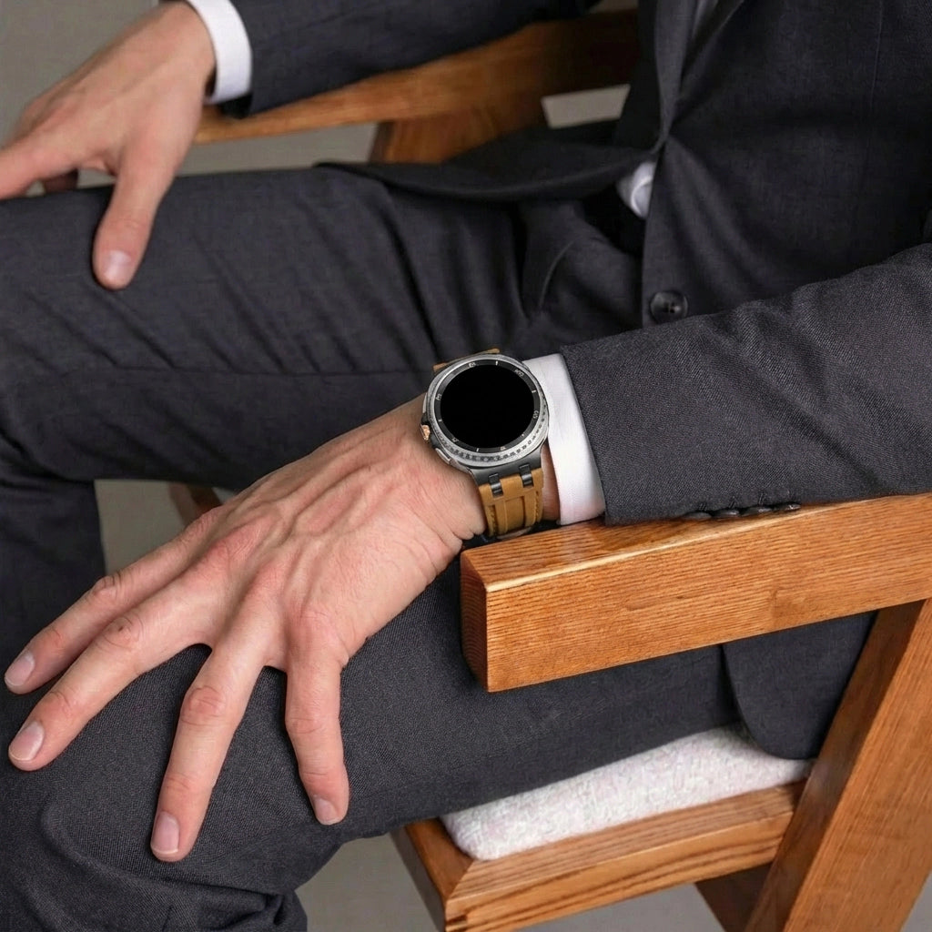 Bracelet cuir solide Samsung Galaxy Watch Ultra (marron)