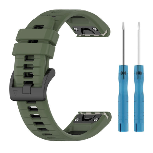 Bracelet sport avec boucle Garmin Descent G 2 (vert olive/noir)