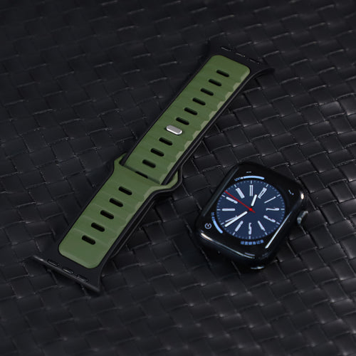 Apple Watch Premium Outdoor Silicone Strap (Army Green/Black)