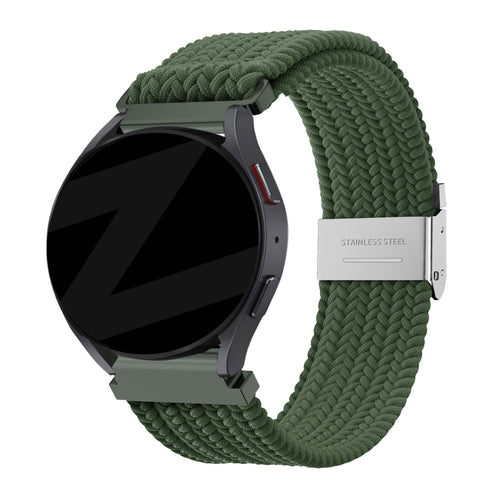 Bandz Bracelet nylon tressé Garmin Venu SQ 2 (vert olive)