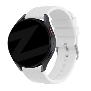 Silicone Strap 'Deluxe', white, on a watch, 3/4 front view