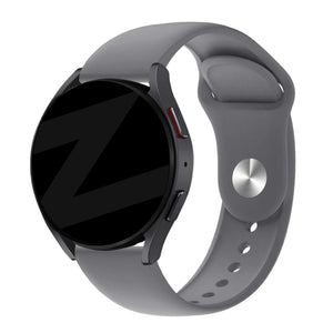 Silicone Sport Strap 'Deluxe', grey, on a watch, 3/4 front view