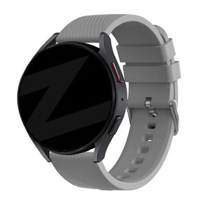 Silicone Strap 'Deluxe', grey, on a watch, 3/4 front view