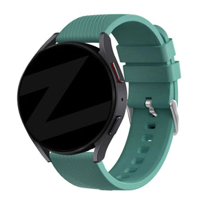 Silicone Strap 'Deluxe', viridian, on a watch, 3/4 front view