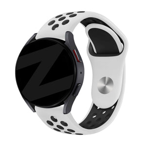 Bandz Amazfit Active 3 Premium Sport Strap 'Deluxe' (White/Black)