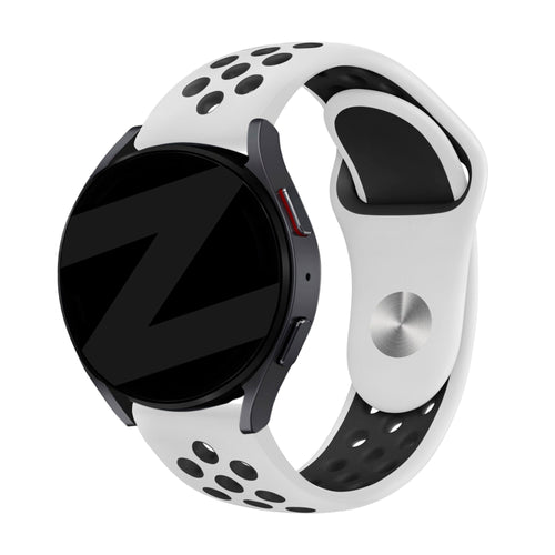 Bandz Amazfit Active 3 Premium Sport Strap 'Deluxe' (White/Black)