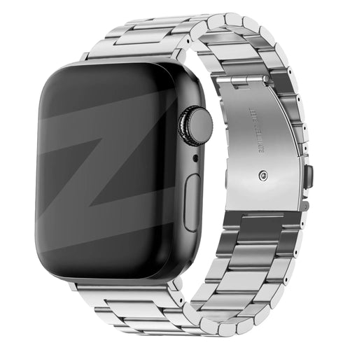 Steel Strap 'Classic', silver, on a watch, 3/4 front view