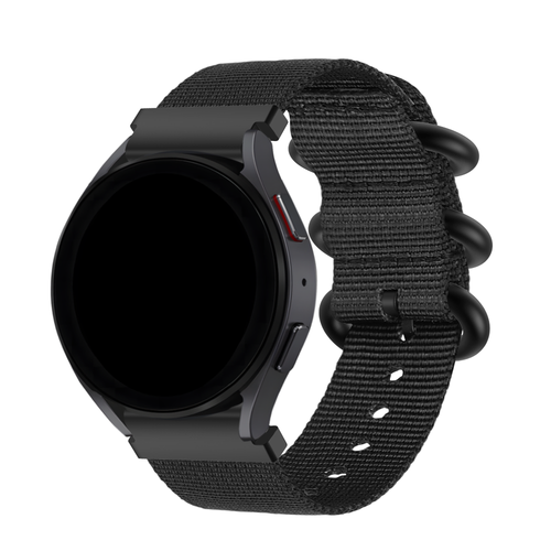 BALR Samsung Galaxy Watch 4 Classic 46mm Nylon Strap with Buckle (Black)