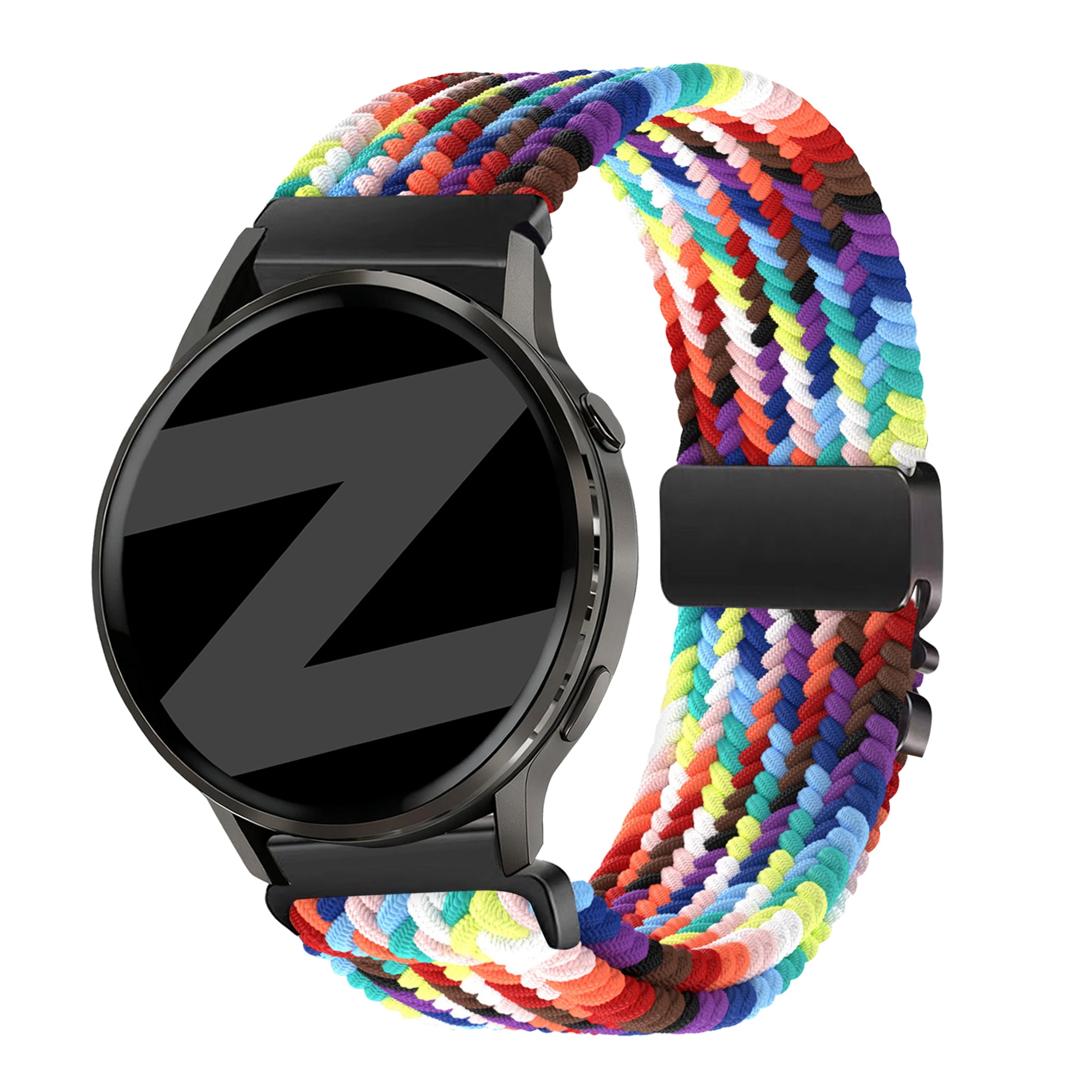 Bandz Bracelet tressé 'Parachute' Garmin Vivomove 3s (arc-en-ciel)