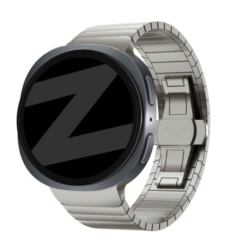 Bandz Samsung Galaxy Watch 9 - 44mm Steel Strap 'One Bead' (Titanium)