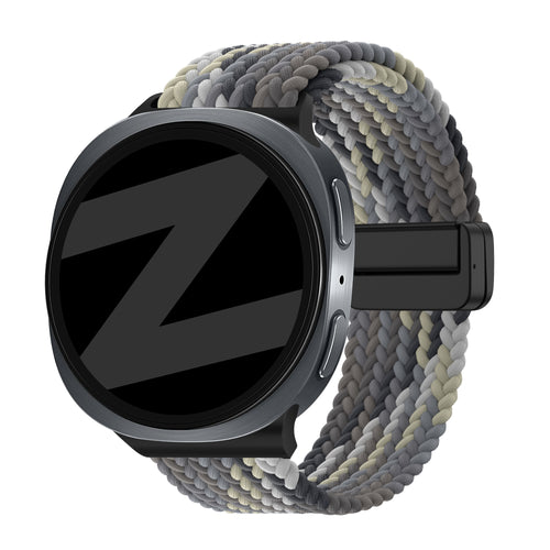 Bandz Bracelet tissé magnétique Samsung Galaxy Watch 8 Classic (mandala noir)