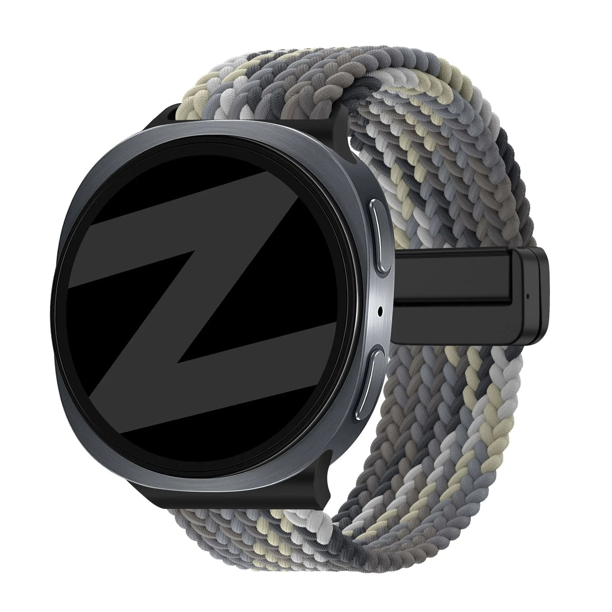 Bandz Bracelet tressé magnétique Samsung Galaxy Watch 9 - 44mm (noir mandala)