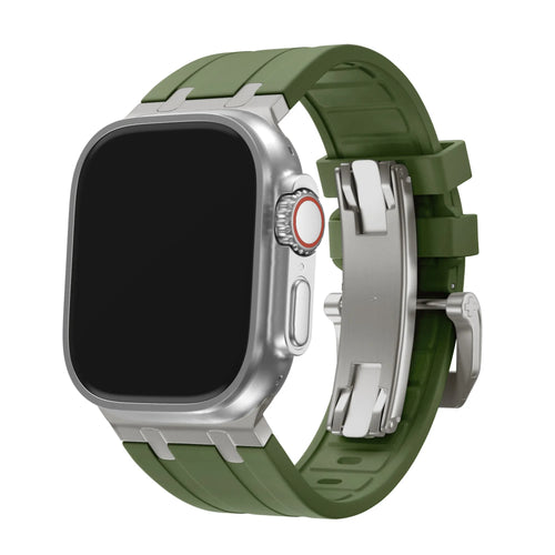Liquid Silicone Strap, on a watch, 3/4 front view