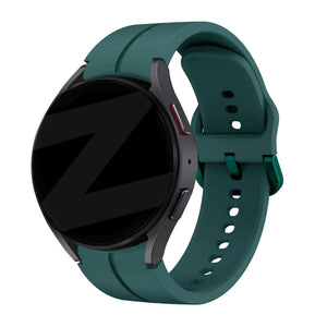 Silicone Strap 'Extreme', dark green, on a watch, 3/4 front view