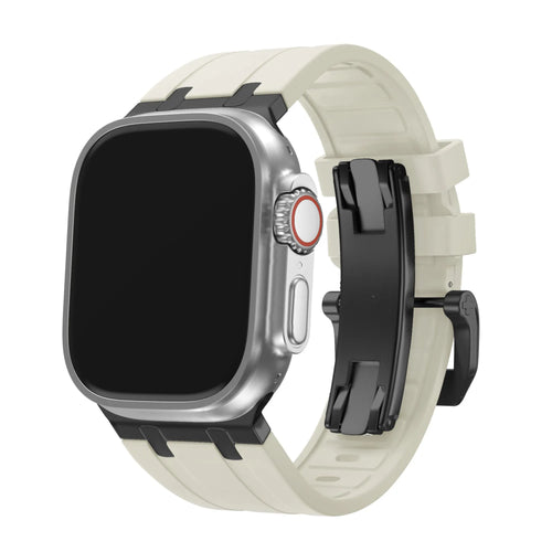 Liquid Silicone Strap, on a watch, 3/4 front view