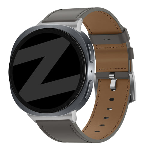 Bandz Samsung Galaxy Watch 8 Classic Leather Strap 'Classic' (Dark Grey)