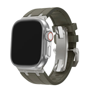 Liquid Silicone Strap, on a watch, 3/4 front view