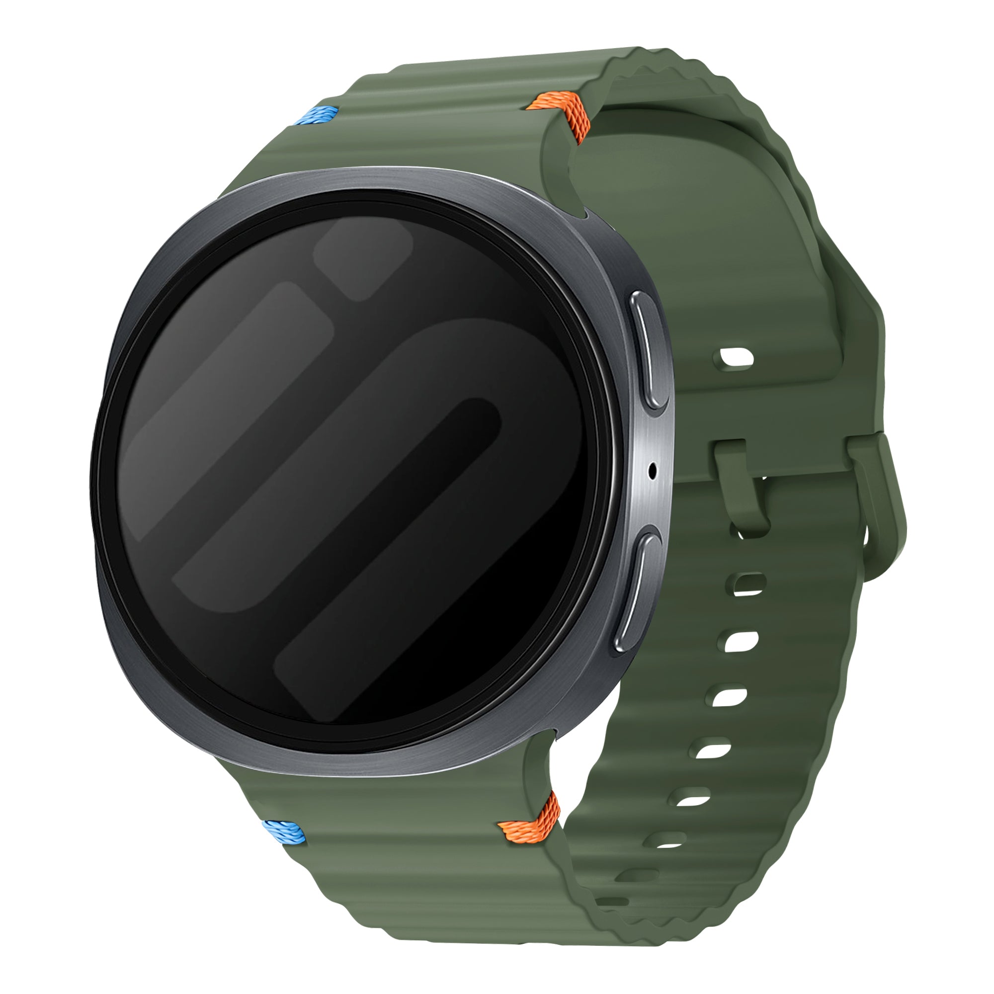 Bracelet silicone ondulé Samsung Galaxy Watch 9 - 40mm (vert militaire)