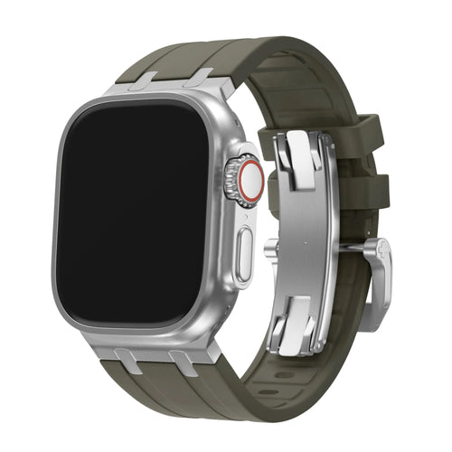 Liquid Silicone Strap, on a watch, 3/4 front view