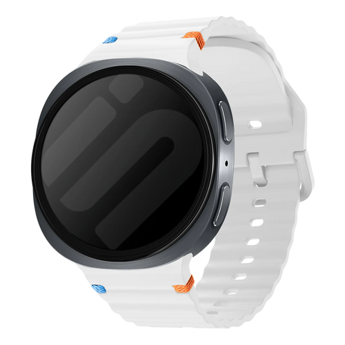 Bracelet silicone ondulé Samsung Galaxy Watch 8 Classic (blanc)