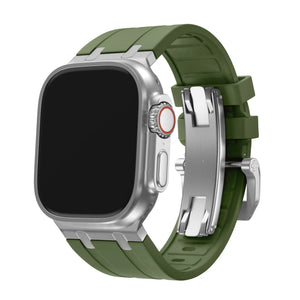 Liquid Silicone Strap, on a watch, 3/4 front view